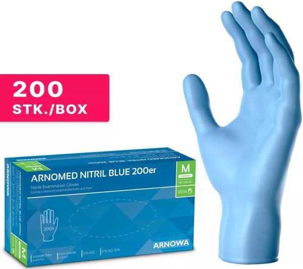 Arnomed Nitrilhandschuhe blau, 200 Stück